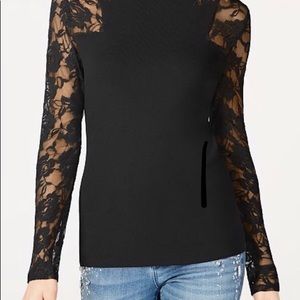 SOLD INC International Concepts Lace Sleeve Sweate